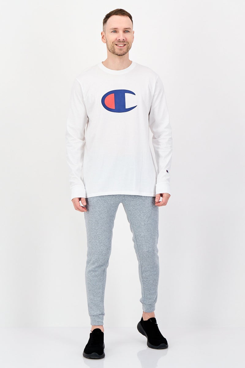 Champion Men Sportswear Fit Long Sleeve Outdoor T-Shirt, White - Image 4